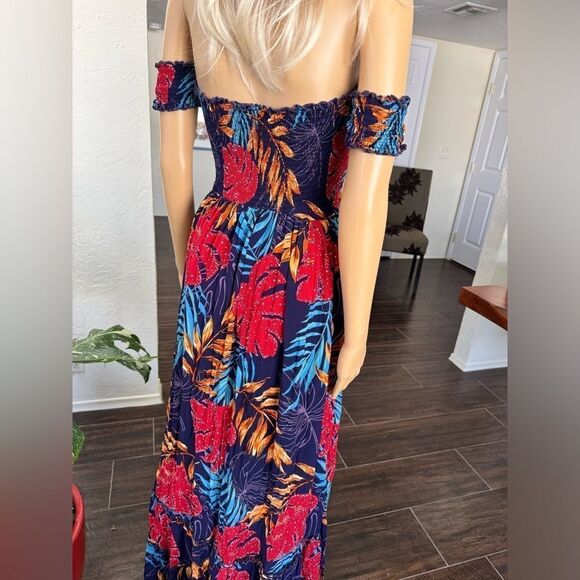 FASHION NOVA Laurel Off Shoulder Maxi Dress - Blue/combo - Picture 6 of 11